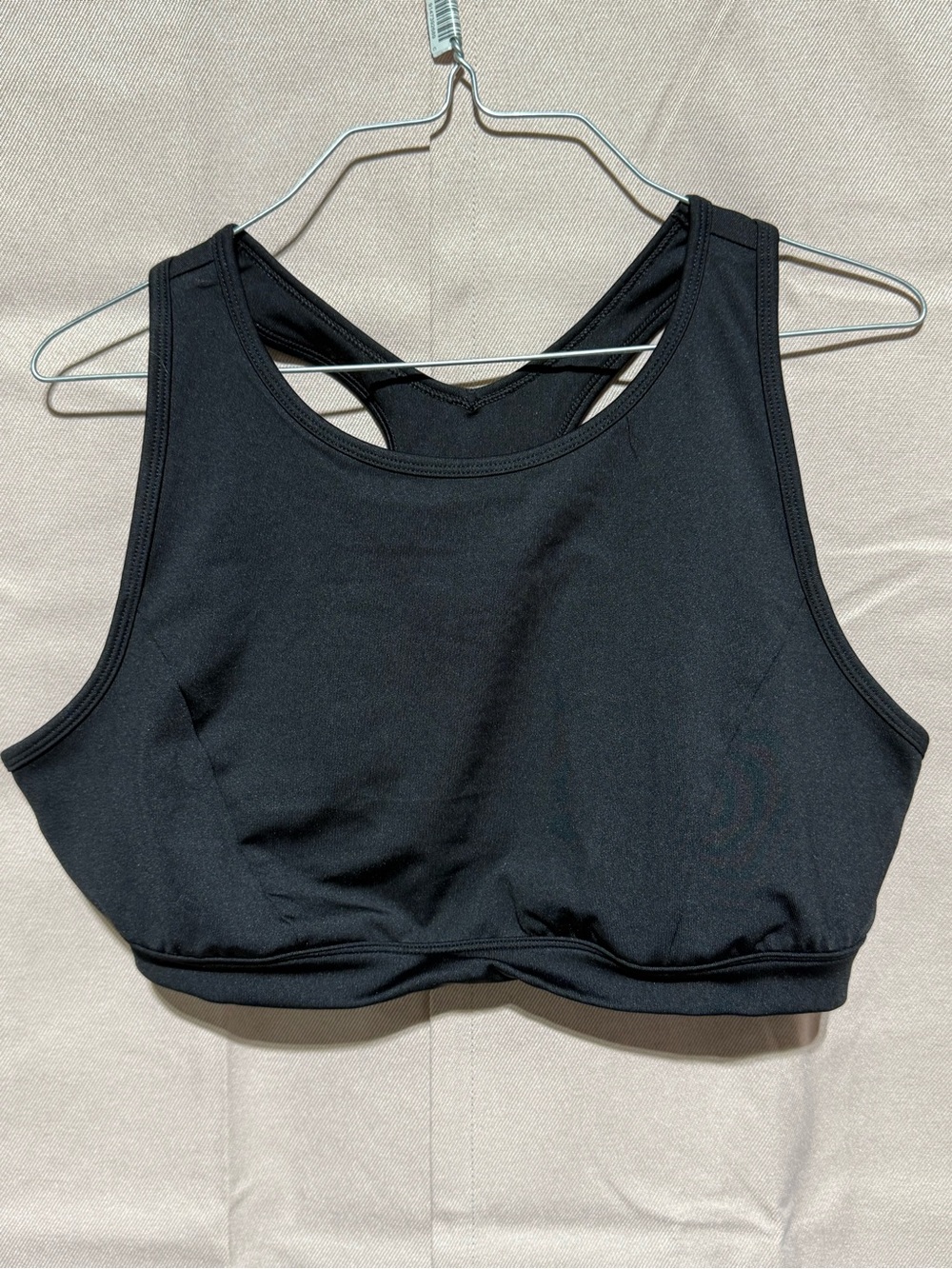 Tek Gear Womens XXL Black High-Neck Racerback Medium Support Sports Bra